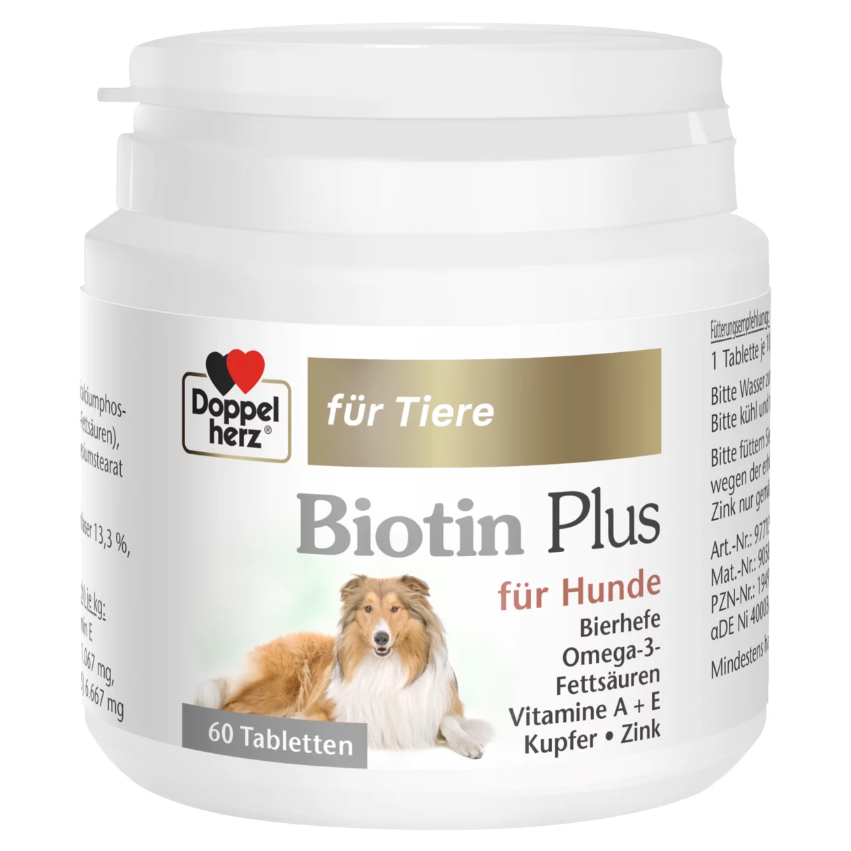 Doppelherz für Tiere Biotin Plus für Hunde Frontansicht